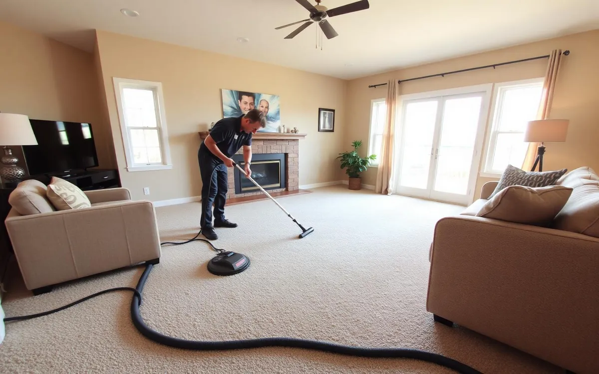 Professional carpet cleaning in a Dickinson, North Dakota home