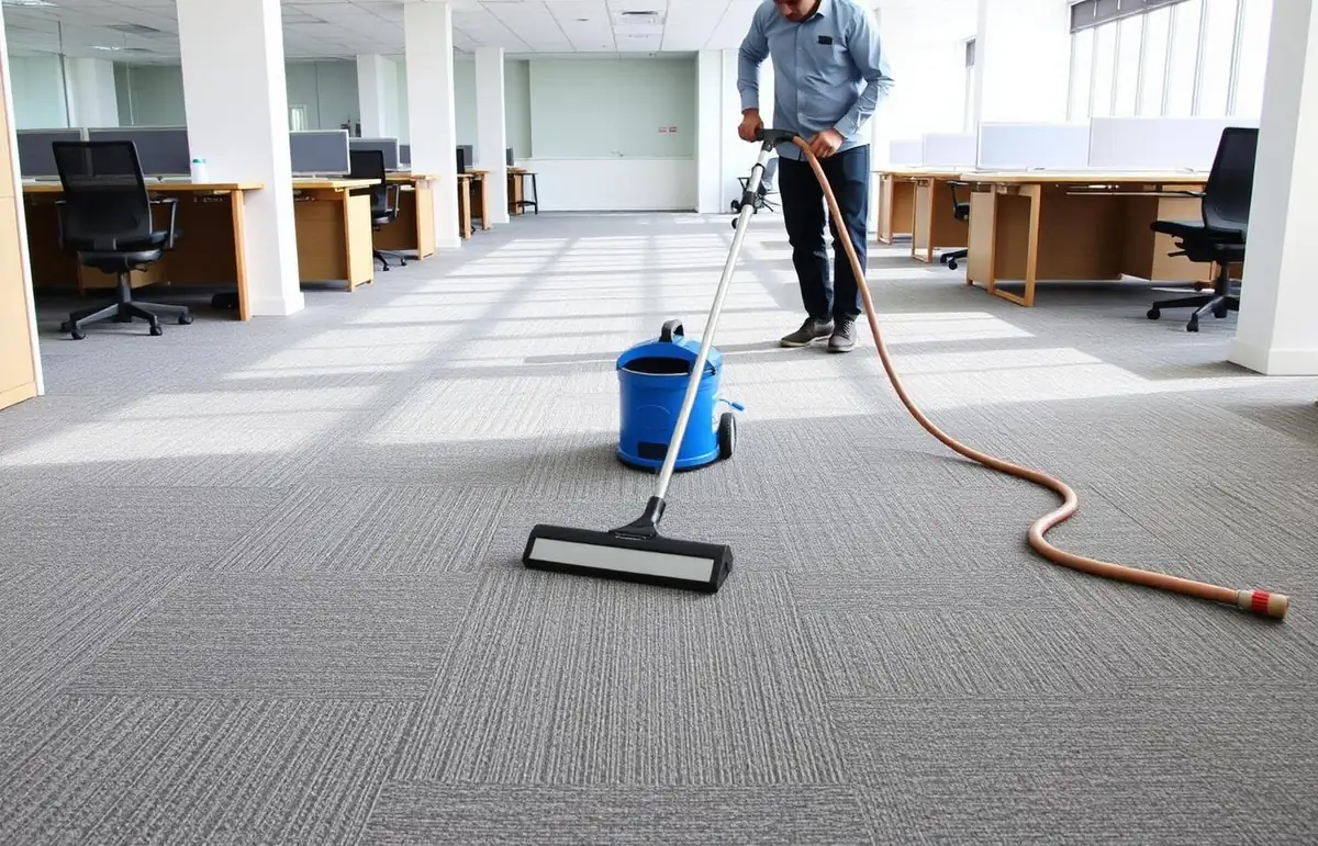 Commercial carpet cleaning in a Dickinson office