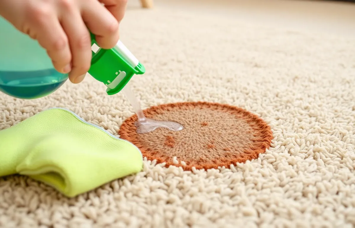 Carpet treatment for a visible pet stain